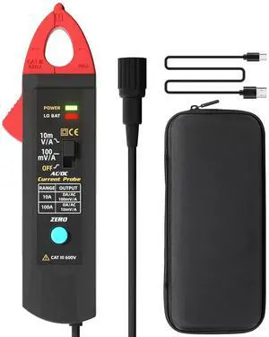 BSIDE AC DC Current Clamp Probe for Oscilloscope, 10mA-100A Range, 100mV/A & 10mV/A Sensitivity, 40-20KHz, with Standard BNC Connector and Carry Case for HVAC Electrical Automotive Amp Draw BSIDE AC DC Current Clamp Probe for Oscilloscope, 10mA-100A Range, 100mV/A & 10mV/A Sensitivity, 40-20KHz, with Standard BNC Connector and Carry Case for HVAC Electrical Automotive Amp Draw