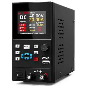 BSIDE 40V 20A DC Power Supply Variable, Programmable with Encoder Knob, Adjustable Switching Regulated Bench Power Supply, 4-Digits LED Display with Memory Storage, 5V/2A USB Ports and Output Button BSIDE 40V 20A DC Power Supply Variable, Programmable with Encoder Knob, Adjustable Switching Regulated Bench Power Supply, 4-Digits LED Display with Memory Storage, 5V/2A USB Ports and Output Button