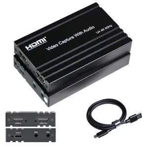 4K60 HDMI Capture Card with USB 3.2 Type-C, True 4K@60 Capture & 4K@60 Loop-Out, 1080P240/2K144 High Refresh Rate Capture, Mic/Audio Input, for PS5/Xbox/Switch/PC/OBS Streaming 4K60 HDMI Capture Card with USB 3.2 Type-C, True 4K@60 Capture & 4K@60 Loop-Out, 1080P240/2K144 High Refresh Rate Capture, Mic/Audio Input, for PS5/Xbox/Switch/PC/OBS Streaming