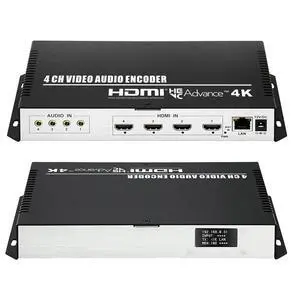 4 Channel 4K H.265 264 MJPEG HDMI Video Encoder with Screen, Max 16 Feeds Output, Extra Audio HTTP RTSP RTMP RTMPS SRT UDP RTP IPTV Video Encoder for Live Broadcast Facebook YouTube Twitch 4 Channel 4K H.265 264 MJPEG HDMI Video Encoder with Screen, Max 16 Feeds Output, Extra Audio HTTP RTSP RTMP RTMPS SRT UDP RTP IPTV Video Encoder for Live Broadcast Facebook YouTube Twitch