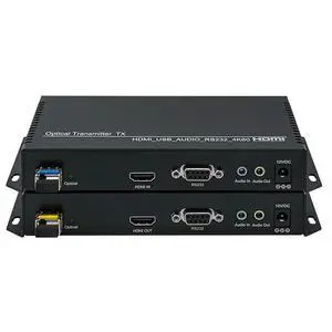 4K60 HDMI KVM Extender Over Fiber Optic up to 10km with USB 2.0, Bi-Directional Audio/RS232, HDMI 2.1, HDCP 2.2/2.3, LC Single Mode 1 Core (Transmitter + Receiver) 4K60 HDMI KVM Extender Over Fiber Optic up to 10km with USB 2.0, Bi-Directional Audio/RS232, HDMI 2.1, HDCP 2.2/2.3, LC Single Mode 1 Core (Transmitter + Receiver)