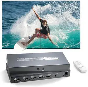 Video Wall Controller, 2x2 HDMI Video Wall Control,4K30 Input 108060 Output with 8 Splicing Modes 2x2,1x1,2x1,3x1,4x1,1x2,1x3,1x4, 180° Rotate TV Wall Processor for Big Screen,Mall...etc. Video Wall Controller, 2x2 HDMI Video Wall Control,4K30 Input 108060 Output with 8 Splicing Modes 2x2,1x1,2x1,3x1,4x1,1x2,1x3,1x4, 180° Rotate TV Wall Processor for Big Screen,Mall...etc.