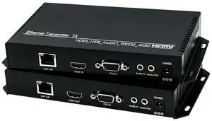 4K@60 HDMI KVM Extender, 393FT/120M Over Cat5e/6, Point to Point/Many (Optional) Transmission, Network Video Extender, Support USB 2.0 External Devices of Keyboards, Mouse,Printers...etc. 4K@60 HDMI KVM Extender, 393FT/120M Over Cat5e/6, Point to Point/Many (Optional) Transmission, Network Video Extender, Support USB 2.0 External Devices of Keyboards, Mouse,Printers...etc.