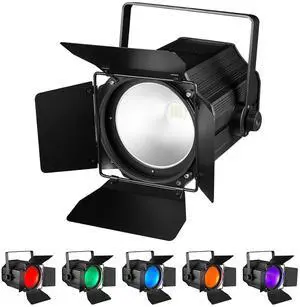 COB Stage Lights with Barn Doors, COB Par Light 200W LED RGBWAUV DMX512 Master-Slave Sound DJ Lighting Spotlight Fresnel for Church Concert Wedding COB Stage Lights with Barn Doors, COB Par Light 200W LED RGBWAUV DMX512 Master-Slave Sound DJ Lighting Spotlight Fresnel for Church Concert Wedding
