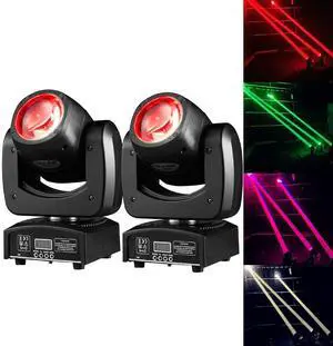 90W LED Moving Head DJ Lights Mini Beam Stage Lights Super Bright Spot RGBW 4IN1 DMX 512 13CH Sound-Activated for Wedding DJ Party Stage Lighting (90W, 2) 90W LED Moving Head DJ Lights Mini Beam Stage Lights Super Bright Spot RGBW 4IN1 DMX 512 13CH Sound-Activated for Wedding DJ Party Stage Lighting (90W, 2)