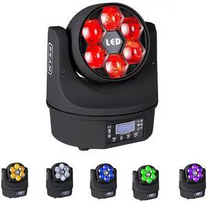 6x15W Mini Bee Eye Moving Head DJ Light, 90W LED RGBW Stage Light Rotate Beam Spot Effect, DMX Sound Activated Remote Control for Parties Wedding Bar Church Show (RGBW 4in1) 6x15W Mini Bee Eye Moving Head DJ Light, 90W LED RGBW Stage Light Rotate Beam Spot Effect, DMX Sound Activated Remote Control for Parties Wedding Bar Church Show (RGBW 4in1)