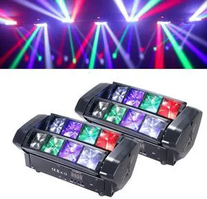 LED Mini Spider Moving Head Light 8x5W Beam Stage Lights RGBW Sound Activated DMX-512 Control for DJ Party Bar Disco Show Wedding Event Stage Lighting LED Mini Spider Moving Head Light 8x5W Beam Stage Lights RGBW Sound Activated DMX-512 Control for DJ Party Bar Disco Show Wedding Event Stage Lighting