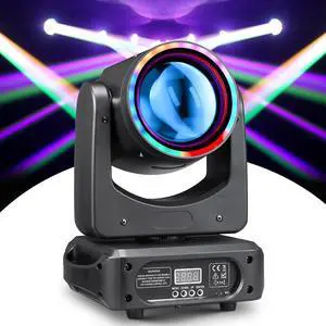 Moving Head DJ Light 100W LED Stage Lights Beam Halo DJ Lights 7 Colors Spotlights Strobe DMX512 Sound Activated for Party Wedding Live Show Parties DJ Equipment Lighting Moving Head DJ Light 100W LED Stage Lights Beam Halo DJ Lights 7 Colors Spotlights Strobe DMX512 Sound Activated for Party Wedding Live Show Parties DJ Equipment Lighting