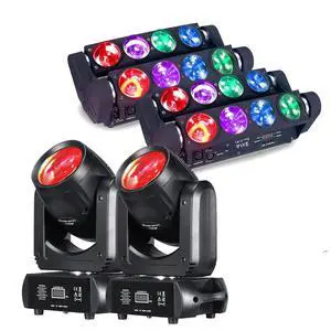 2 Pack 8x15W Spider Moving Head Light & 2 Pack 150W LED Moving Head Lights Beam Stage Lights GOBO 18-Face Roto 2 Pack 8x15W Spider Moving Head Light & 2 Pack 150W LED Moving Head Lights Beam Stage Lights GOBO 18-Face Roto