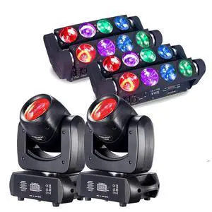 8x15W Spider Moving Head Light 2 Pack & 120W LED Moving Head Dj Light 2 Pack Stage Light 8x15W Spider Moving Head Light 2 Pack & 120W LED Moving Head Dj Light 2 Pack Stage Light