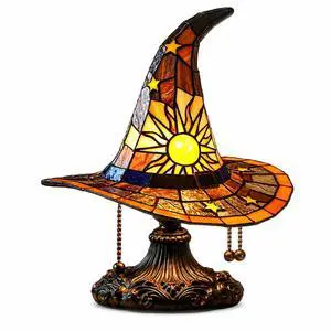 Witch Hat Lamp Resin Gothic Night Light for Halloween Decor, Spooky Table Lamp for Bedroom & Living Room Witch Hat Lamp Resin Gothic Night Light for Halloween Decor, Spooky Table Lamp for Bedroom & Living Room