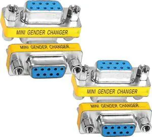 DB9 Gender Changer D-SUB 9 Pin RS-232 Connector Serial Port Cable Coupler Adapter for Serial Applications-4Pcs (Female to Female) DB9 Gender Changer D-SUB 9 Pin RS-232 Connector Serial Port Cable Coupler Adapter for Serial Applications-4Pcs (Female to Female)