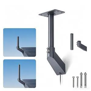 Mini/V5 Outdoor Antenna Roof Mount Bracket, Heavy Duty Aluminum Alloy Antenna Support Stand with 360° Rotation and Internal Cable Outlet for Satellite and Wireless Antennas Mini/V5 Outdoor Antenna Roof Mount Bracket, Heavy Duty Aluminum Alloy Antenna Support Stand with 360° Rotation and Internal Cable Outlet for Satellite and Wireless Antennas
