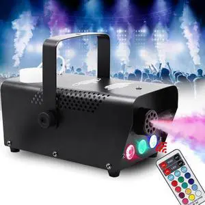 ATDAWN Fog Machine with Lights, Wireless Remote Control, Smoke Machine with 7 Colors Lights for Stage Party Effect, Halloween Wedding Special Event ATDAWN Fog Machine with Lights, Wireless Remote Control, Smoke Machine with 7 Colors Lights for Stage Party Effect, Halloween Wedding Special Event