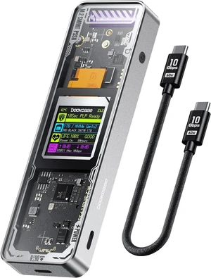 DOCKCASE Explorer Edition M.2 NVMe SSD Enclosure,Support 10s PLP Prevents Write Data Loss,USB 3.2 Gen 2 Type-C (10 Gbps), fits NVMe PCIe,Size 2230/2242/2260/2280,Support M-Key B+M Key UASP (Silver) DOCKCASE Explorer Edition M.2 NVMe SSD Enclosure,Support 10s PLP Prevents Write Data Loss,USB 3.2 Gen 2 Type-C (10 Gbps), fits NVMe PCIe,Size 2230/2242/2260/2280,Support M-Key B+M Key UASP (Silver)