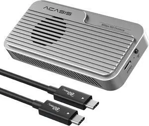 ACASIS 80Gbps M.2 NVMe SSD Enclosure, Thunderbolt 5 & USB4 V2.0 Compatible,Advanced Dual-Chip Active Cooling Fan Backward Compatible with TB4/USB4 Premium Aluminum Alloy Tool-Free Installation ACASIS 80Gbps M.2 NVMe SSD Enclosure, Thunderbolt 5 & USB4 V2.0 Compatible,Advanced Dual-Chip Active Cooling Fan Backward Compatible with TB4/USB4 Premium Aluminum Alloy Tool-Free Installation