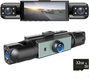 4 Channel Dash Cam with Built-in Wi-Fi, 3.16" LCD Display, Loop Recording 360° Car Parking Surveillance for Front/Rear/Inside Vehicle 24-Hour Parking Monitoring Mode 4 Channel Dash Cam with Built-in Wi-Fi, 3.16" LCD Display, Loop Recording 360° Car Parking Surveillance for Front/Rear/Inside Vehicle 24-Hour Parking Monitoring Mode