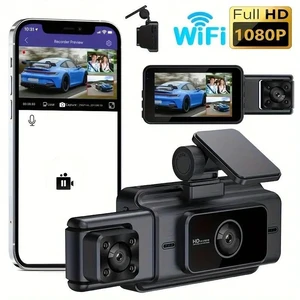 Triple Lens Dash Camera 3" HD Display Built-in WiFi App Control IR Night Vision 1080P Front Cabin Rear 3-Channel Car DVR with G-Sensor & Parking Mode Triple Lens Dash Camera 3" HD Display Built-in WiFi App Control IR Night Vision 1080P Front Cabin Rear 3-Channel Car DVR with G-Sensor & Parking Mode