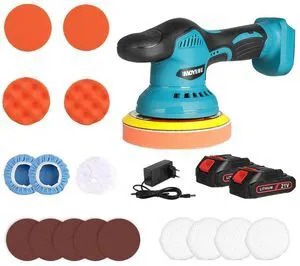 Cordless Car Buffer Polisher, 6 In Mini Buffer Polisher Kit with 2 Pack 21V Rechargeable Batteries,6 Variable Speed 5500RPM Orbital Polisher for Car Boat Detailing, Polishing,Scratch Removing Cordless Car Buffer Polisher, 6 In Mini Buffer Polisher Kit with 2 Pack 21V Rechargeable Batteries,6 Variable Speed 5500RPM Orbital Polisher for Car Boat Detailing, Polishing,Scratch Removing