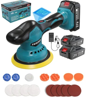 Cordless Car Buffer Polisher, 6 In Mini Buffer Polisher Kit with 2 Pack 21V Rechargeable Batteries,8 Variable Speed 5500RPM Orbital Polisher for Car Boat Detailing, Polishing,Scratch Removing Cordless Car Buffer Polisher, 6 In Mini Buffer Polisher Kit with 2 Pack 21V Rechargeable Batteries,8 Variable Speed 5500RPM Orbital Polisher for Car Boat Detailing, Polishing,Scratch Removing