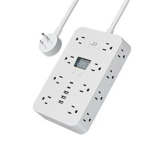 21-in-1 Power Strip with Switch & Surge Protection, Multi Plug Wall Outlet, 16 Outlets with 5 USB Ports (2 USB C), for Home Office Dorm Essentials (White-3m) 21-in-1 Power Strip with Switch & Surge Protection, Multi Plug Wall Outlet, 16 Outlets with 5 USB Ports (2 USB C), for Home Office Dorm Essentials (White-3m)