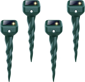 Mole Repellent Solar Powered, 4 Pack Snake & Skunk Repellent for Yard, IP 65 Waterproof Ultrasonic Deterrent Stakes, Get Rid of Rabbit, Gopher, Vole, Chipmunk, Deer, Groundhog for Lawns Garden Mole Repellent Solar Powered, 4 Pack Snake & Skunk Repellent for Yard, IP 65 Waterproof Ultrasonic Deterrent Stakes, Get Rid of Rabbit, Gopher, Vole, Chipmunk, Deer, Groundhog for Lawns Garden
