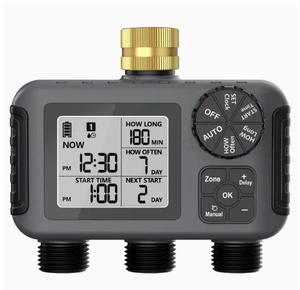 Insoma Water Timer with Brass Inlet, 3 Independent Zones Outdoor Hose Timer for Garden Faucet with Auto/Manual/Rain Delay Mode, IPX5 Waterproof, Sprinkler Irrigation Controller for Yard Lawn Insoma Water Timer with Brass Inlet, 3 Independent Zones Outdoor Hose Timer for Garden Faucet with Auto/Manual/Rain Delay Mode, IPX5 Waterproof, Sprinkler Irrigation Controller for Yard Lawn