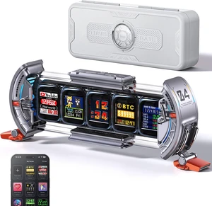 Divoom Times Gate - Cyberpunk Gaming Setup Digital Alarm Clock, Smart APP, WiFi Connect, RGB LED Display, Personalized Financial & Bitcoin Dashboard, Pixel Art for Gaming Room & Office Decor, Silver Divoom Times Gate - Cyberpunk Gaming Setup Digital Alarm Clock, Smart APP, WiFi Connect, RGB LED Display, Personalized Financial & Bitcoin Dashboard, Pixel Art for Gaming Room & Office Decor, Silver