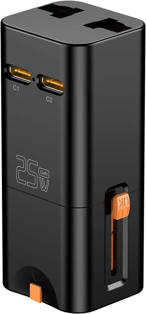 Universal Travel Adapter, 25W GaN, 2 USB-C, US/UK/EU/AU Plug,Travel Essentials Accessories, International Power Adapter, Cruise Essentials, Not a Voltage Converter Universal Travel Adapter, 25W GaN, 2 USB-C, US/UK/EU/AU Plug,Travel Essentials Accessories, International Power Adapter, Cruise Essentials, Not a Voltage Converter