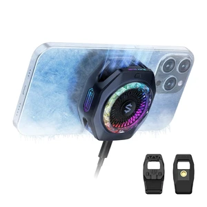 Black Shark Magnetic Phone Cooler 5 Pro - 18 Addressable RGB LEDs, Detachable Grip, APP-Controlled Thermostatic Cooling Fan for iPhone MagSafe/Android/iPad -Gaming/Streaming/Photography Black Shark Magnetic Phone Cooler 5 Pro - 18 Addressable RGB LEDs, Detachable Grip, APP-Controlled Thermostatic Cooling Fan for iPhone MagSafe/Android/iPad -Gaming/Streaming/Photography