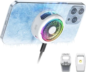 Black Shark FunCooler 5 Magnetic Cell Phone Cooler for Gaming, Portable Mobile Phone Cooling Fan with RGB Light, Cellphone Radiator for iPhone Magnetic Series/Android/Tablet/iPad (White) Black Shark FunCooler 5 Magnetic Cell Phone Cooler for Gaming, Portable Mobile Phone Cooling Fan with RGB Light, Cellphone Radiator for iPhone Magnetic Series/Android/Tablet/iPad (White)