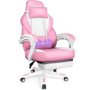 Big and Tall Gaming Chair 400lb Capacity, Heavy-Duty Office Chair with Reinforced Footrest, Wide Seat High Back PC Desk Chair with Linkage Armrests, Thickened Steel Frame, PU Leather, Pink Big and Tall Gaming Chair 400lb Capacity, Heavy-Duty Office Chair with Reinforced Footrest, Wide Seat High Back PC Desk Chair with Linkage Armrests, Thickened Steel Frame, PU Leather, Pink