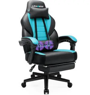 Big and Tall Gaming Chair 400lb Capacity, Heavy-Duty Office Chair with Reinforced Footrest, Wide Seat High Back PC Desk Chair with Linkage Armrests, Thickened Steel Frame, PU Leather, Blue Big and Tall Gaming Chair 400lb Capacity, Heavy-Duty Office Chair with Reinforced Footrest, Wide Seat High Back PC Desk Chair with Linkage Armrests, Thickened Steel Frame, PU Leather, Blue