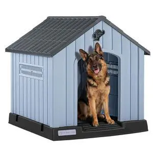 Durable Waterproof Plastic Dog House for Small to Large Sized Dogs, Indoor Outdoor Doghouse with Air Vents and Elevated Floor, Easy to Assemble (Gray, 40" L x 37.2" W x 40" H) Durable Waterproof Plastic Dog House for Small to Large Sized Dogs, Indoor Outdoor Doghouse with Air Vents and Elevated Floor, Easy to Assemble (Gray, 40" L x 37.2" W x 40" H)