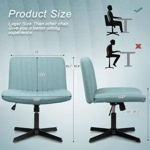 Fabric Padded Desk Chair No Wheels, Armless Wide Swivel Home Office Desk Chair,120°Rocking Mid Back Ergonomic Computer Task Vanity Chair for Office, Home, Make Up,Small Space, Bed Room Fabric Padded Desk Chair No Wheels, Armless Wide Swivel Home Office Desk Chair,120°Rocking Mid Back Ergonomic Computer Task Vanity Chair for Office, Home, Make Up,Small Space, Bed Room