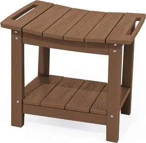 Shower Bench, 18" Shower Stool for Inside Shower, HDPE Waterproof Shower Seats for Adults with Storage Shelf & Handles, 360 lbs Capacity- Brown Shower Bench, 18" Shower Stool for Inside Shower, HDPE Waterproof Shower Seats for Adults with Storage Shelf & Handles, 360 lbs Capacity- Brown