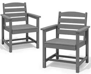 Patio Dining Chair Set of 2, Gray Patio Dining Chair Set of 2, Gray