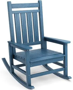 Oversized Rocking Chair, Outdoor Rocking Chair for Adults, All Weather Resistant Porch Rocker for Lawn Garden, Blue Oversized Rocking Chair, Outdoor Rocking Chair for Adults, All Weather Resistant Porch Rocker for Lawn Garden, Blue