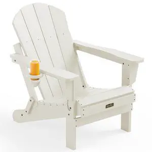 Folding Adirondack Chair - HIPS Adirondack Chairs Outdoor Chairs Weather Resistant Fire Pit Chairs- White Folding Adirondack Chair - HIPS Adirondack Chairs Outdoor Chairs Weather Resistant Fire Pit Chairs- White