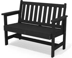 Outdoor Bench, HDPE Outdoor Benches Weatherproof, 2-Person Garden Bench with 660 lbs Weight Capacity, Patio Benches for Outdoors, Garden, Porch, Backyard and Park, Black Outdoor Bench, HDPE Outdoor Benches Weatherproof, 2-Person Garden Bench with 660 lbs Weight Capacity, Patio Benches for Outdoors, Garden, Porch, Backyard and Park, Black