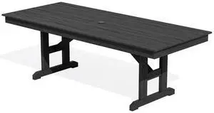 Outdoor Dining Table, 84" Rectangular Dining Table for 6-8 Person, All Weather HDPE Outdoor Furniture for Backyard, Garden, Black Outdoor Dining Table, 84" Rectangular Dining Table for 6-8 Person, All Weather HDPE Outdoor Furniture for Backyard, Garden, Black