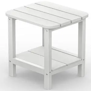 Double Adirondack Side Table End Table- White Double Adirondack Side Table End Table- White