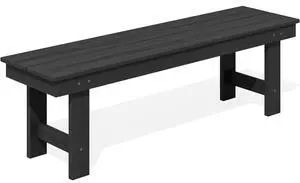 2-Person Outdoor Bench Backless, HDPE Outdoor Benches Weatherproof, 660 Lbs Weight Capacity, Poly Lumber Patio Furniture for Garden, Porch and Park, Black 2-Person Outdoor Bench Backless, HDPE Outdoor Benches Weatherproof, 660 Lbs Weight Capacity, Poly Lumber Patio Furniture for Garden, Porch and Park, Black