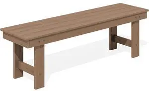 2-Person Outdoor Bench Backless, HDPE Outdoor Benches Weatherproof, 660 Lbs Weight Capacity, Poly Lumber Patio Furniture for Garden, Porch and Park, Brown 2-Person Outdoor Bench Backless, HDPE Outdoor Benches Weatherproof, 660 Lbs Weight Capacity, Poly Lumber Patio Furniture for Garden, Porch and Park, Brown