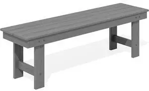 2-Person Outdoor Bench Backless, HDPE Outdoor Benches Weatherproof, 660 Lbs Weight Capacity, Poly Lumber Patio Furniture for Garden, Porch and Park, Grey 2-Person Outdoor Bench Backless, HDPE Outdoor Benches Weatherproof, 660 Lbs Weight Capacity, Poly Lumber Patio Furniture for Garden, Porch and Park, Grey