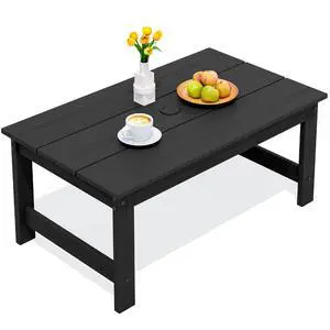HDPE Patio Coffee Table for Balcony, Deck, Black HDPE Patio Coffee Table for Balcony, Deck, Black