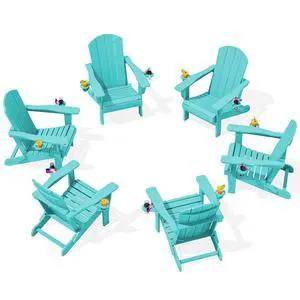 Adirondack Chair with Cup Holders - Composite Adirondack Chairs Set of 6 HDPE Outdoor Chairs All Weather Use- Aruba Adirondack Chair with Cup Holders - Composite Adirondack Chairs Set of 6 HDPE Outdoor Chairs All Weather Use- Aruba