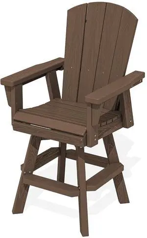 HDPE Swivel Adirondack Bar Chair, Swivel Balcony Adirondack Chair, Outdoor Bar Height Barstools for Bistro, Poolside, Garden, Coffee HDPE Swivel Adirondack Bar Chair, Swivel Balcony Adirondack Chair, Outdoor Bar Height Barstools for Bistro, Poolside, Garden, Coffee
