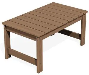 Outdoor Coffee Table with 1.69" Umbrella Hole, HDPE Patio Coffee Table for Outside, Rectangle, Brown Outdoor Coffee Table with 1.69" Umbrella Hole, HDPE Patio Coffee Table for Outside, Rectangle, Brown