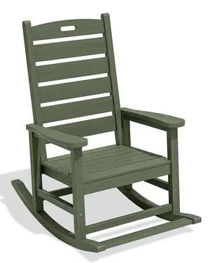 Outdoor Rocking Chair, Oversized Rocking Chair with Footrest for Adults, HDPE All Weather Resistant Rocking Chairs for Patio, 350lbs Weight Capacity, Avocado Green Outdoor Rocking Chair, Oversized Rocking Chair with Footrest for Adults, HDPE All Weather Resistant Rocking Chairs for Patio, 350lbs Weight Capacity, Avocado Green